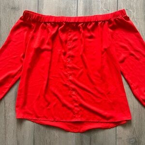 Reddish Orange Off shoulder  Vince Camuto Top In Size L - Spring Summer Top